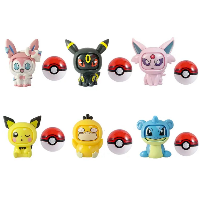 Figuras Pokémon con 4 expresiones